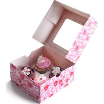 Krabička na cukroví - růžová 2ks 16x16cm - Ibili