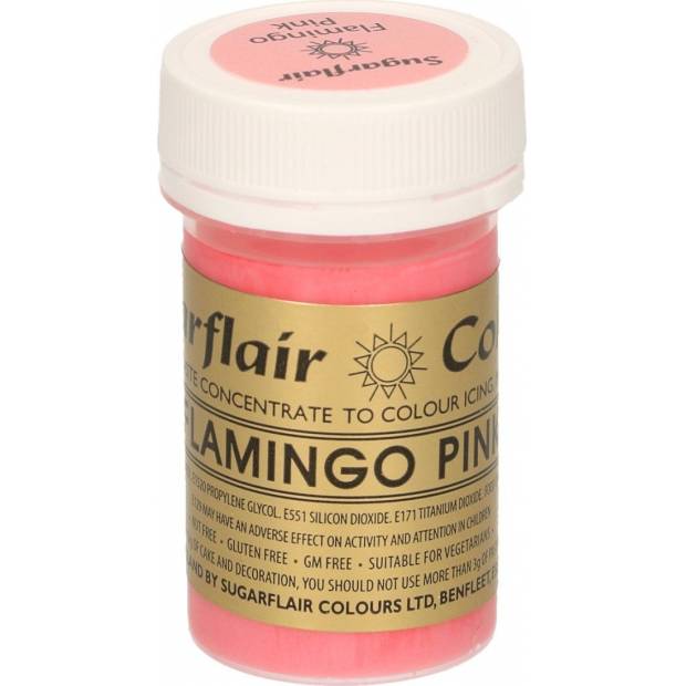 Gelová barva sugarflair flamingo pink 25g - Sugarflair