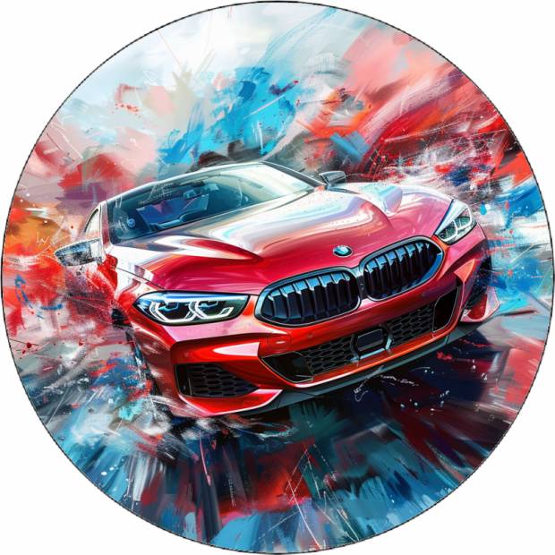 Jedlý papír BMW červené 19,5 cm