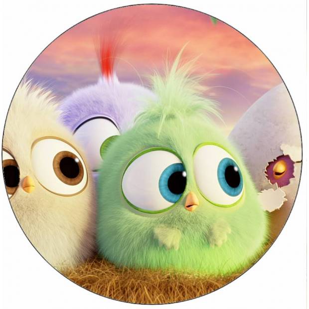 Jedlý papír Angry birds mláďata v hnízdě 19,5 cm