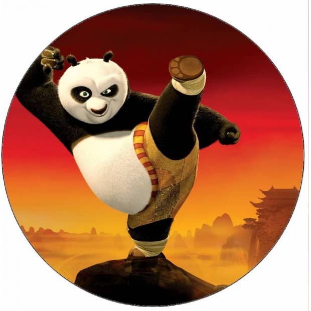 Jedlý papír Kung Fu panda Po a západ slunce 19,5 cm