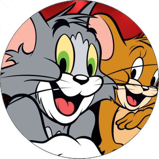 Jedlý papír Tom a Jerry na tmavém pozadí 19,5 cm