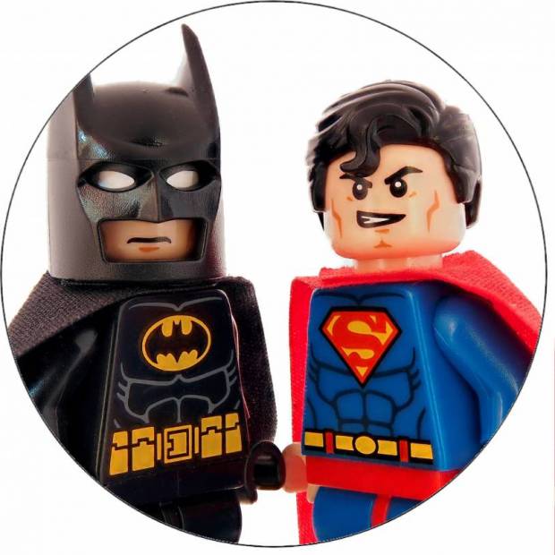 Jedlý papír Lego Batman a Superman 19,5 cm