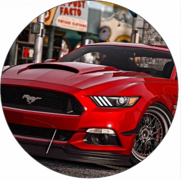 Jedlý papír GTA Ford Mustang červený 19,5 cm