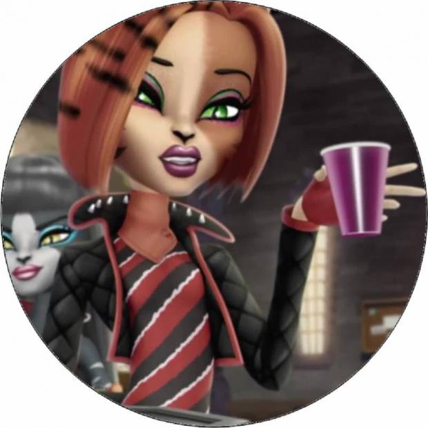 Jedlý papír Monster High panenka s kávou 19,5 cm