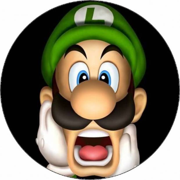 Jedlý papír Super Mario Luigi na černém pozadí 19,5 cm