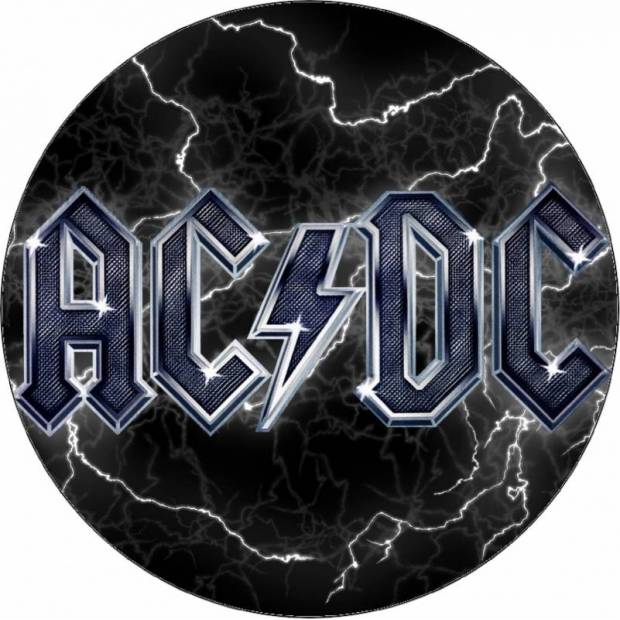 Jedlý papír logo AC/DC modré logo 19,5 cm