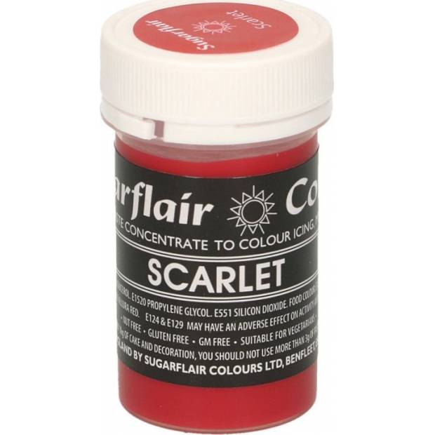 Gelová barva scarlet pastelová 25g - Sugarflair