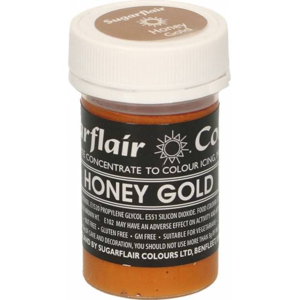 Gelová barva honey gold pastelová 25g - Sugarflair