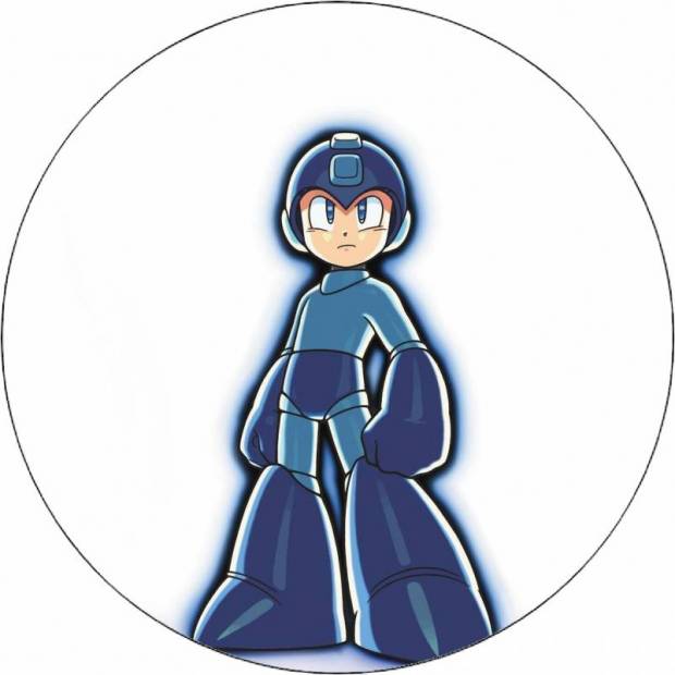 Jedlý papír Mega Man na bílém pozadí 19,5 cm