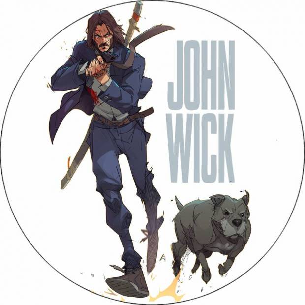 Jedlý papír John Wick logo 19,5 cm