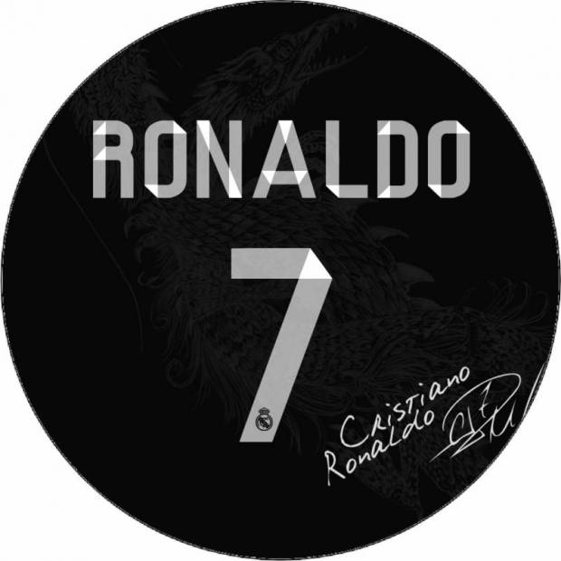 Jedlý papír Cristiano Ronaldo podpis 19,5 cm