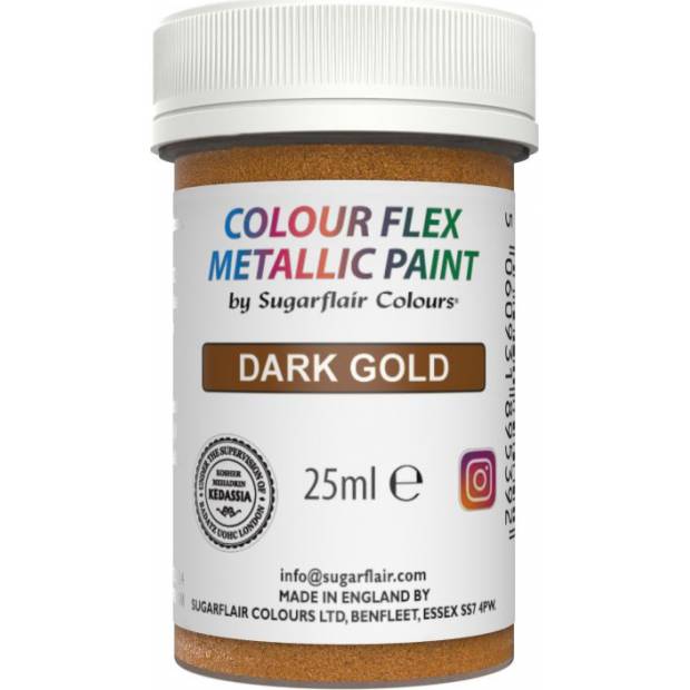 Gelová barva metalická dark gold 25ml - Sugarflair