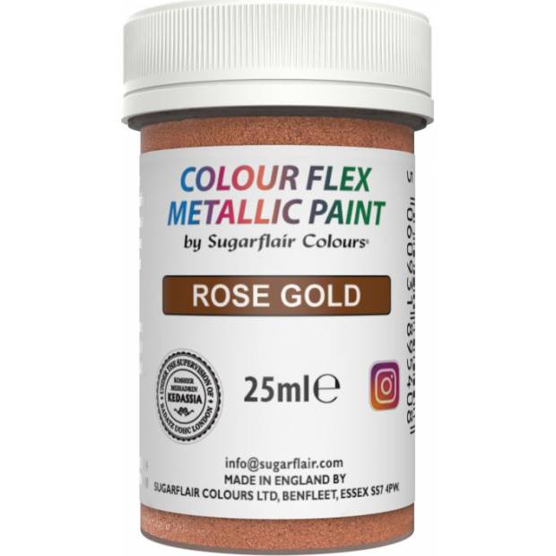 Gelová barva metalická rose gold 25ml - Sugarflair