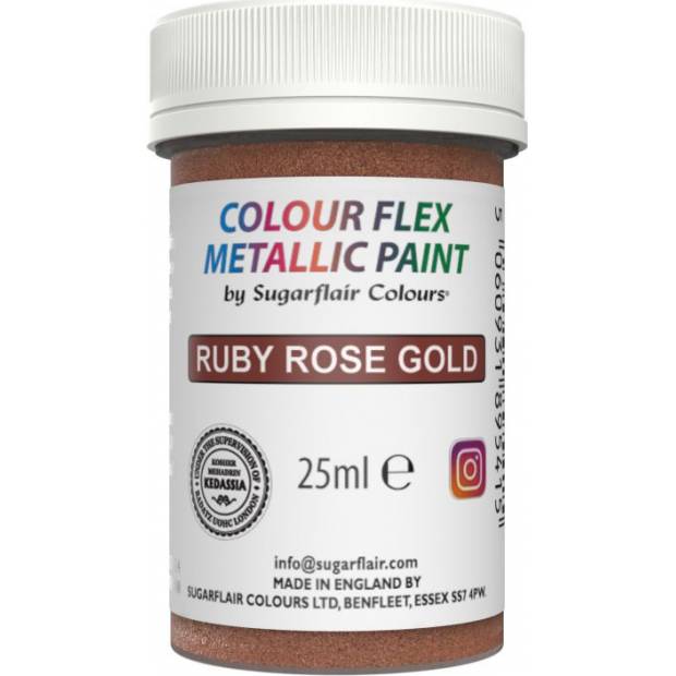 Gelová barva metalická ruby rose 25ml - Sugarflair