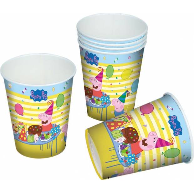 Papírové kelímky Peppa pig 6ks 200ml - tib