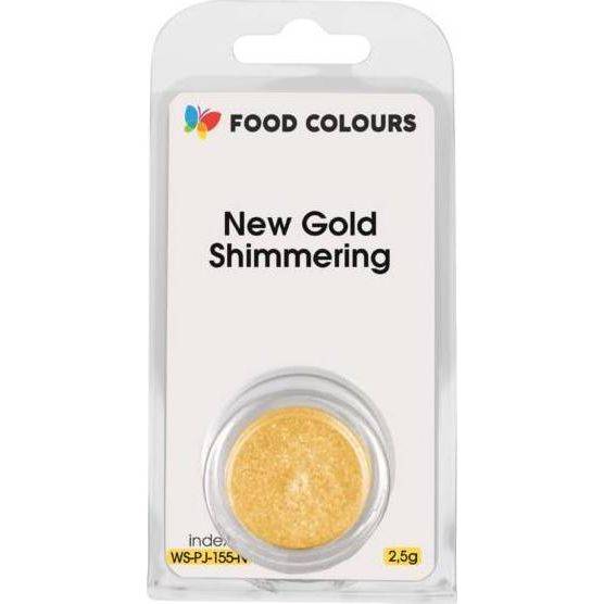 Jedlá prachová perleťová barva Food Colours New Gold Shimmering (2,5 g) Zlatá