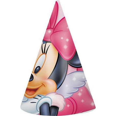 Párty papírová čepička růžová Minnie 6ks - Cakesicq