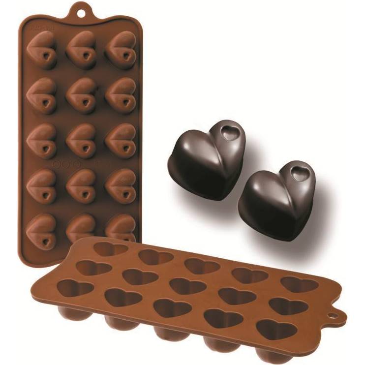 Fotografie Formičky na čokoládu srdce 10,5x21cm - Ibili