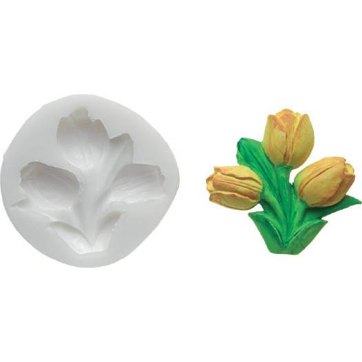 Fotografie Silikonová forma na fondán- tulipány - Silikomart