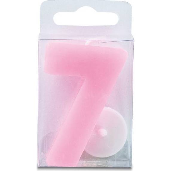 Fotografie Svíčka ve tvaru číslice 7 - mini, růžová - Stadter