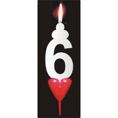 Fotografie Dortová svíčka se srdíčkem číslice 6 - PREZENT