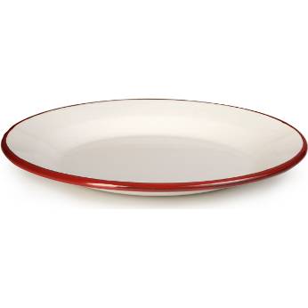 Fotografie Smaltovaný talířek bílo červený 22cm - Ibili