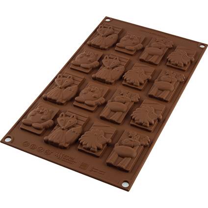 Fotografie Silikonová forma na čokoládu zvířátka winter - Silikomart