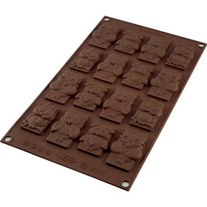 Fotografie Silikonová forma na čokoládu sovy - Silikomart