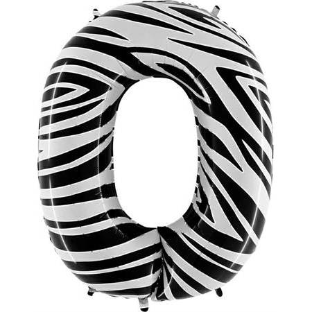 Fotografie Nafukovací balónek číslo 0 zebra 102cm extra velký - Grabo