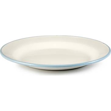 Fotografie Smaltovaný talíř mělký 22sm světle modrý okraj - Ibili