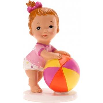 Fotografie Figurka na dort holčička s míčem 10x7cm - Dekora