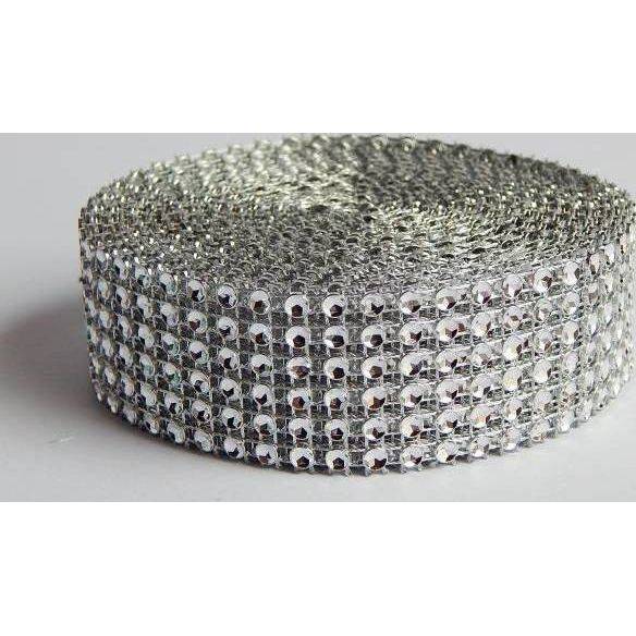 Fotografie Diamantový pás plastový stříbrný (3 cm x 4,57 m)