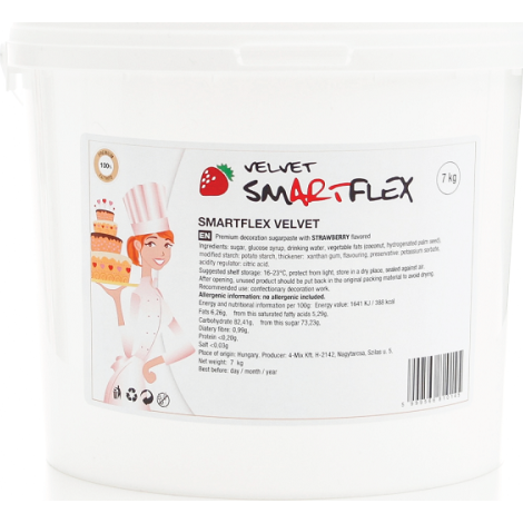 Smartflex Velvet Jahoda 7 kg (Potahovací a modelovací hmota na dorty)