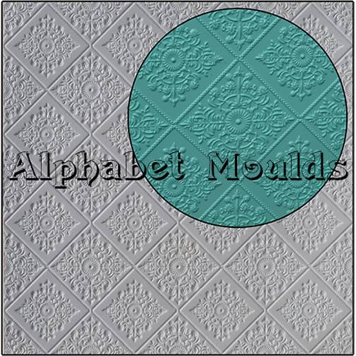 Fotografie Strukturální podložka Diamond Mat 18x18cm - Alphabet Moulds