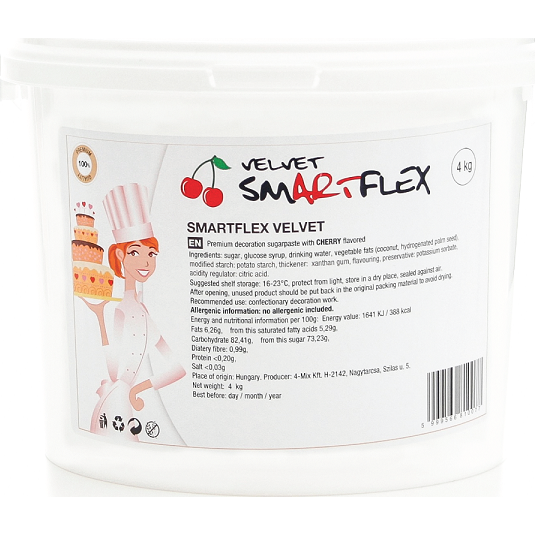 Smartflex Velvet Třešeň 4 kg (Potahovací a modelovací hmota na dorty)