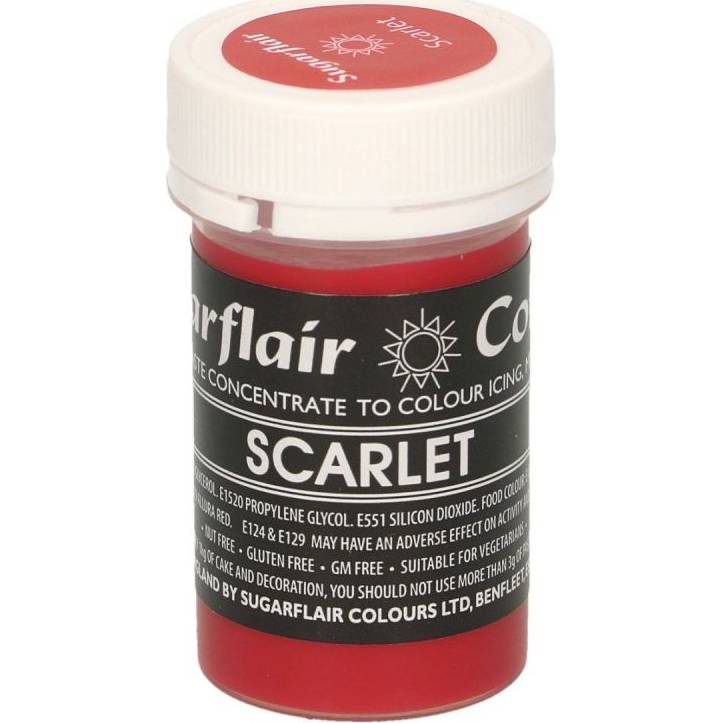 Gelová barva scarlet pastelová 25g - Sugarflair