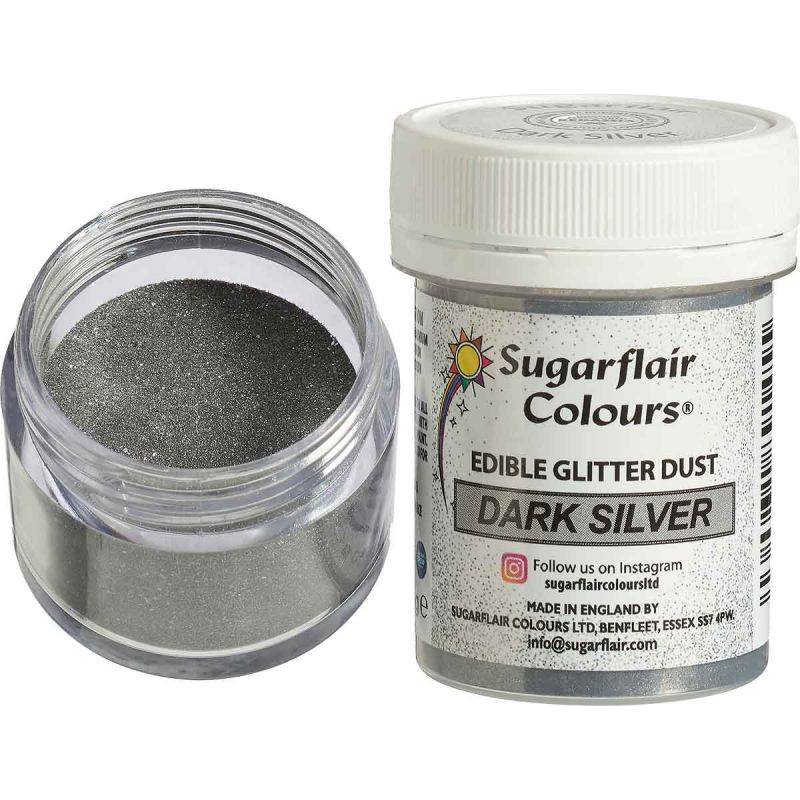 Třpyt dark silver 10g - Sugarflair