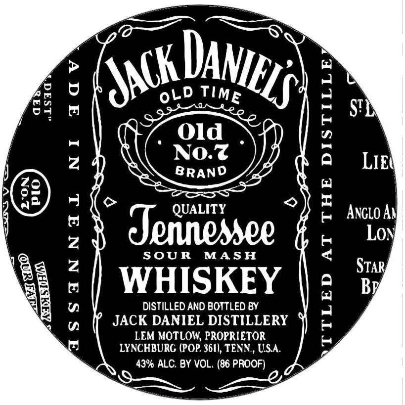 Jedlý papír Jack Daniels etiketa 19,5 cm