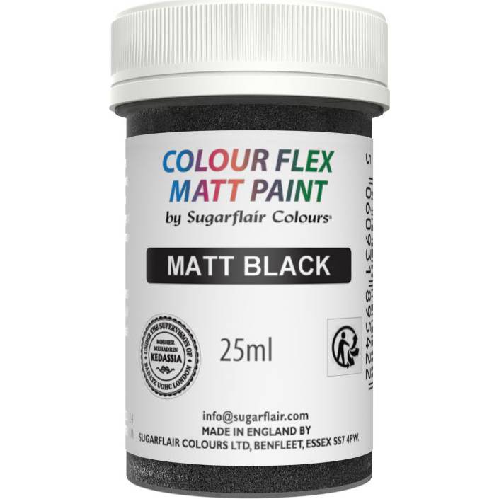 Gelová barva matt black 25g - Sugarflair