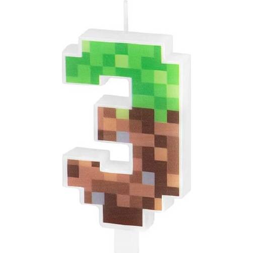 Svíčka minecraft 7cm číslo 3 - Party Pal